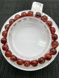 Red Rutile Round Bracelet • 8.50 mm Size • Code #A8 • AAA Quality • Natural Rutilated Quartz Bracelet