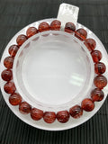 Red Rutile Round Bracelet • 8.50 mm Size • Code #A8 • AAA Quality • Natural Rutilated Quartz Bracelet