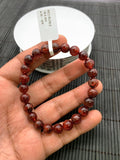 Red Rutile Round Bracelet • 8 mm Size • Code #A10 • AAA Quality • Natural Rutilated Quartz Bracelet