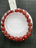 Red Rutile Round Bracelet • 10 mm Size • Code #A14 • AAA Quality • Natural Rutilated Quartz Bracelet