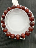 Red Rutile Round Bracelet • 10.5 mm Size • Code #A15 • AAA Quality • Natural Rutilated Quartz Bracelet