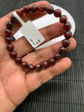 Red Rutile Round Bracelet • 7.50 mm Size • Code #B1 • AA Quality • Natural Rutilated Quartz Bracelet