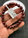 Red Rutile Round Bracelet • 7.50 mm Size • Code #B1 • AA Quality • Natural Rutilated Quartz Bracelet