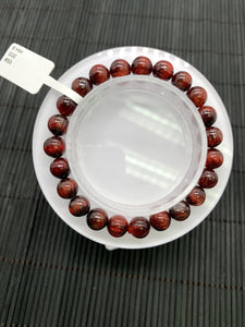 Red Rutile Round Bracelet • 8 mm Size • Code #B3 • AA Quality • Natural Rutilated Quartz Bracelet