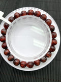 Red Rutile Round Bracelet • 8 mm Size • Code #B3 • AA Quality • Natural Rutilated Quartz Bracelet