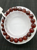 Red Rutile Round Bracelet • 9 mm Size • Code #B11 • AA Quality • Natural Rutilated Quartz Bracelet