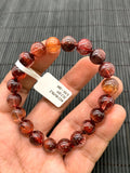 Red Rutile Round Bracelet • 9.50 mm Size • Code #B17 • AA Quality • Natural Rutilated Quartz Bracelet