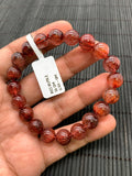Red Rutile Round Bracelet • 9.50 mm Size • Code #B19 • AA Quality • Natural Rutilated Quartz Bracelet