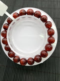 Red Rutile Round Bracelet • 9.50 mm Size • Code #B21 • AA Quality • Natural Rutilated Quartz Bracelet