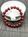 Red Rutile Round Bracelet • 9.50 mm Size • Code #B21 • AA Quality • Natural Rutilated Quartz Bracelet
