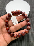 Red Rutile Round Bracelet • 10.50 mm Size • Code #B22 • AA Quality • Natural Rutilated Quartz Bracelet