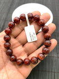 Red Rutile Round Bracelet • 10.50 mm Size • Code #B22 • AA Quality • Natural Rutilated Quartz Bracelet