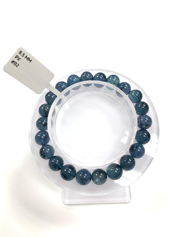 Santa Maria Aquamarine Bracelet • 8.5 mm Size • Code B2 • AAA Quality • Natural Aquamarine Round Bracelet