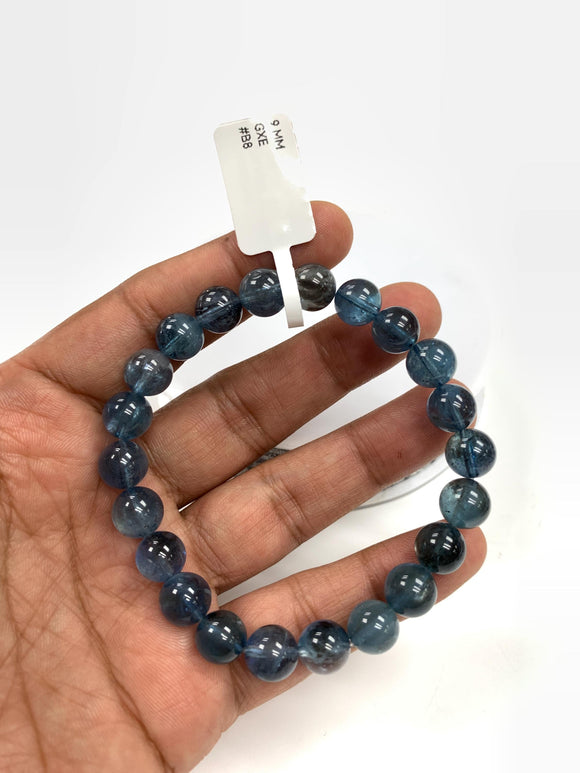 Santa Maria Aquamarine Bracelet • 9 mm Size • Code B8 • AAA Quality • Natural Aquamarine Round Bracelet