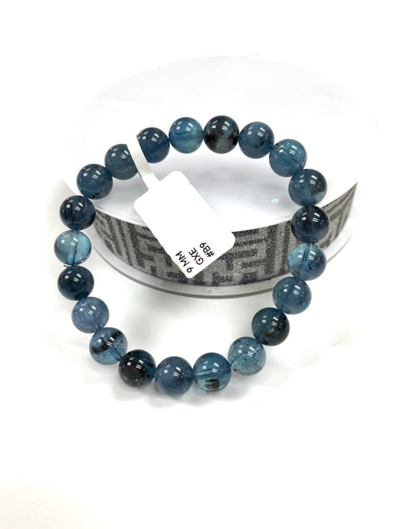 Santa Maria Aquamarine Bracelet • 9 mm Size • Code B9 • AAA Quality • Natural Aquamarine Round Bracelet