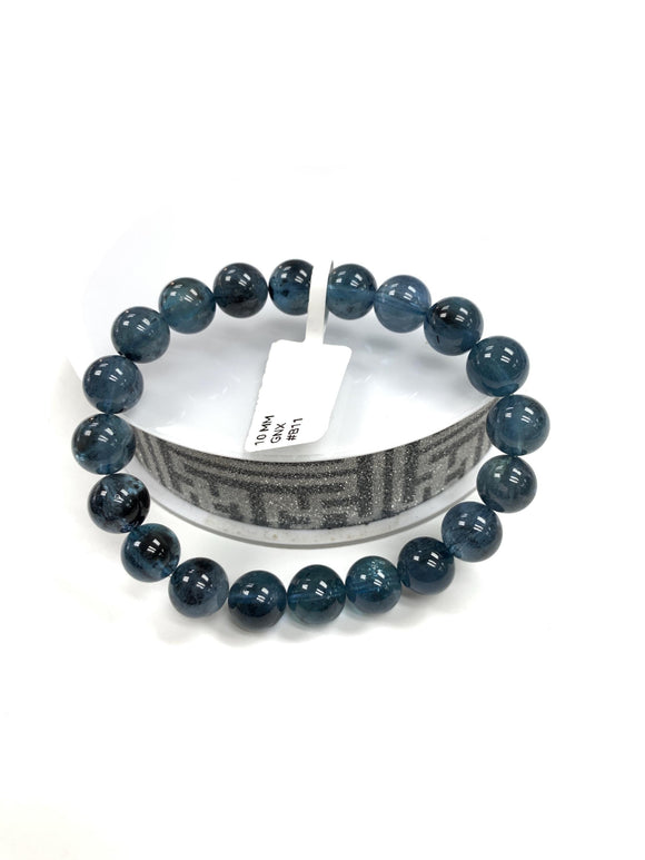 Santa Maria Aquamarine Bracelet • 10 mm Size • Code B11 • AAA Quality • Natural Aquamarine Round Bracelet