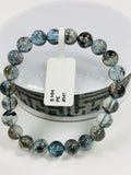 Moss Aquamarine Bracelet • 8 mm Size • Code M1 • AAAA Quality • Natural Aquamarine Round Bracelet