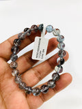 Moss Aquamarine Bracelet • 8 mm Size • Code M1 • AAAA Quality • Natural Aquamarine Round Bracelet