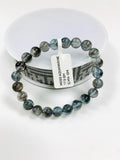 Moss Aquamarine Bracelet • 8 mm Size • Code M3 • AAAA Quality • Natural Aquamarine Round Bracelet