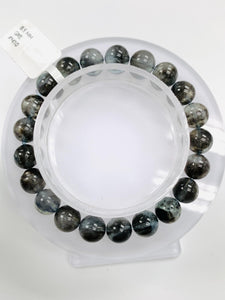 Moss Aquamarine Bracelet • 8.5 mm Size • Code M10 • AAAA Quality • Natural Aquamarine Round Bracelet
