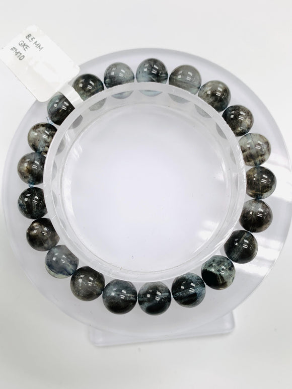 Moss Aquamarine Bracelet • 8.5 mm Size • Code M10 • AAAA Quality • Natural Aquamarine Round Bracelet