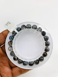 Moss Aquamarine Bracelet • 8.5 mm Size • Code M11 • AAAA Quality • Natural Aquamarine Round Bracelet