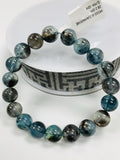 Moss Aquamarine Bracelet • 10 mm Size • Code M17 • AAAA Quality • Natural Aquamarine Round Bracelet
