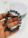 Moss Aquamarine Bracelet • 10 mm Size • Code M18 • AAAA Quality • Natural Aquamarine Round Bracelet