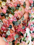 Tourmaline Faceted Heart Briolettes, AAA Quality, 8 Inch Strand, Tourmaline Briolettes Size 6/6.5/7/8mm