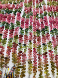 Multi tourmaline Faceted Drops Briolettes, Super Fine Quality, 8 Inch Strand, Natural Tourmaline Briolettes