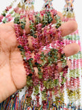Multi tourmaline Faceted Drops Briolettes, Super Fine Quality, 8 Inch Strand, Natural Tourmaline Briolettes