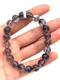 Blue Rutile Bracelet • 9 mm Size • Code #B4 • AAAA Quality • Weight 22.5 gm • Natural Rutilated Quartz • Rutile Round Bracelet