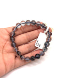 Blue Rutile Bracelet • 8.50 mm Size • Code #B1 • AAAA Quality • Weight 20 gm • Natural Rutilated Quartz • Rutile Round Bracelet