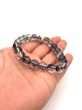 Blue Rutile Bracelet • 8.50 mm Size • Code #B1 • AAAA Quality • Weight 20 gm • Natural Rutilated Quartz • Rutile Round Bracelet