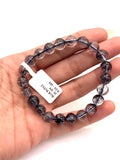 Blue Rutile Bracelet • 8.50 mm Size • Code #B1 • AAAA Quality • Weight 20 gm • Natural Rutilated Quartz • Rutile Round Bracelet