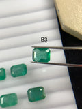 Natural Emerald - Code B1 to B5 - Zambia Emerald- Emerald Cut - Gemstone Ring Earring- Emerald Stone