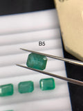 Natural Emerald - Code B1 to B5 - Zambia Emerald- Emerald Cut - Gemstone Ring Earring- Emerald Stone