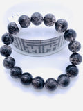 Black Rutile Bracelet 12.5 mm Size • Code #Bk2 • AAA Quality • Natural Rutilated Quartz • Rutile Round Beads Bracelet