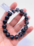Black Rutile Bracelet 12.5 mm Size • Code #Bk2 • AAA Quality • Natural Rutilated Quartz • Rutile Round Beads Bracelet