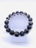 Black Rutile Bracelet 12 mm Size • Code #Bk3 • AAA Quality • Natural Rutilated Quartz • Rutile Round Beads Bracelet