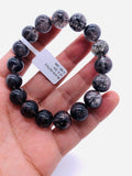 Black Rutile Bracelet 12 mm Size • Code #Bk3 • AAA Quality • Natural Rutilated Quartz • Rutile Round Beads Bracelet