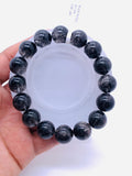 Black Rutile Bracelet 13.5 mm Size • Code #Bk5 • AAA Quality • Natural Rutilated Quartz • Rutile Round Beads Bracelet