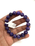 Charoite Bracelet • 11.5 mm size • Code CH-4 • Natural Charoite Round Bracelet • Charoite Jewelry