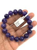 Charoite Bracelet • 12.5 mm size • Code CH-5 • Natural Charoite Round Bracelet • Charoite Jewelry