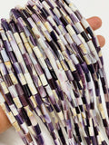 Wampum Quahog Shell Tube Beads • 5X10 mm Size • 40 cm length • AAA Quality • Natural Wampum Shell • Purple Color • Origin East Coast USA