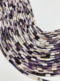 Wampum Quahog Shell Tube Beads • 5X10 mm Size • 40 cm length • AAA Quality • Natural Wampum Shell • Purple Color • Origin East Coast USA