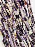 Wampum Quahog Shell Tube Beads • 5X10 mm Size • 40 cm length • AAA Quality • Natural Wampum Shell • Purple Color • Origin East Coast USA