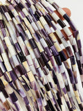 Wampum Quahog Shell Tube Beads • 5X10 mm Size • 40 cm length • AAA Quality • Natural Wampum Shell • Purple Color • Origin East Coast USA