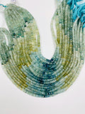 Aquamarine Faceted Heishi Beads 5/6 MM size - Aquamarine tyre beads - Length 14” AA+ Quality- Multi color Aquamarine Faceted Beads