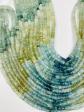Aquamarine Faceted Heishi Beads 5/6 MM size - Aquamarine tyre beads - Length 14” AA+ Quality- Multi color Aquamarine Faceted Beads